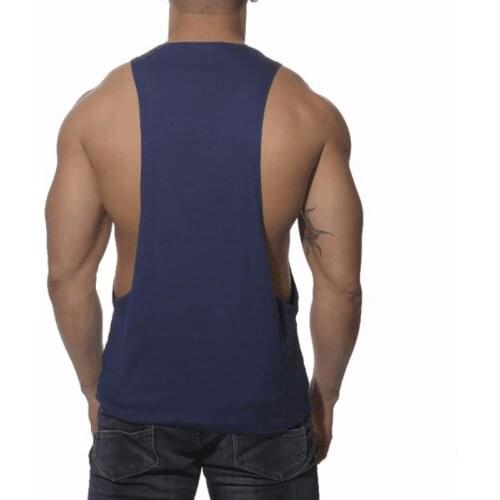 Bodybuilding gym tank top men fitness large split singlet cotton mens sleeveless shirt muscle sport running vest clothing