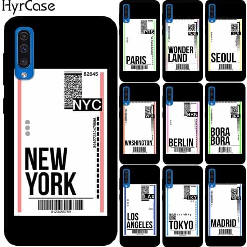 Fly Ticket New York Silicone Black Case Cover For Samsung Galaxy A51 A71 A10 A20 A30 A40 A50 A70 A8 Plus A9 A7 2018 Note 10 Pro