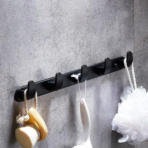 Black stainless steel coat hook bathroom clothes row hook door rear hook for cap,coat,key Kitchen wall hook
