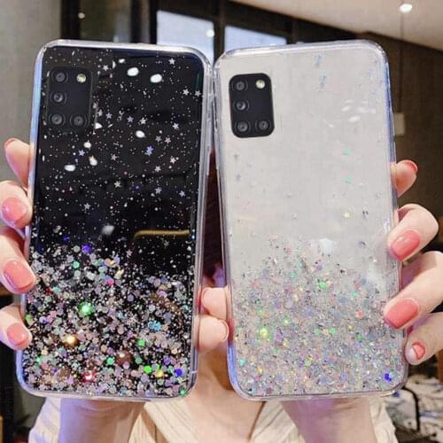 For Samsung SM-A315F/DS A315G/DS A315F A315 Back cover Glitter Phone Case for samsung galaxy A31 Silicone Cover Candy Coque Capa