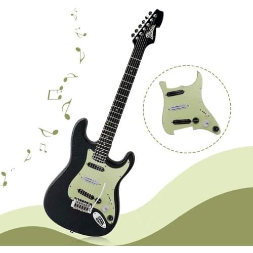 SSS 11 Hole Strat Electric Guitar Loaded Pickguard Prewired Scratch Plate with 3 Dual Rail Humbucker Pickup