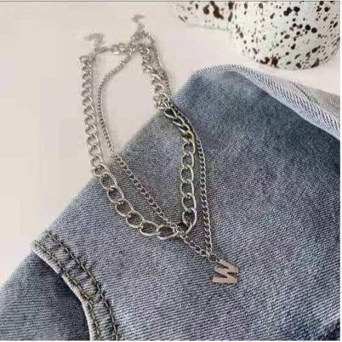 European, American, W, monogram, chain, chain, chain, chain, hip-hop, chain, high-end accessories