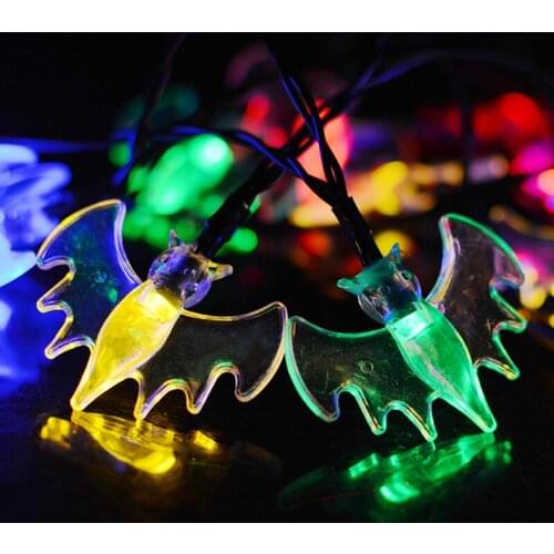 30 LEDs Bat Fairy Light String Outdoor Solar Decoration Lamp Strip Christmas Garland For Garden Patio Party Wedding Lighting