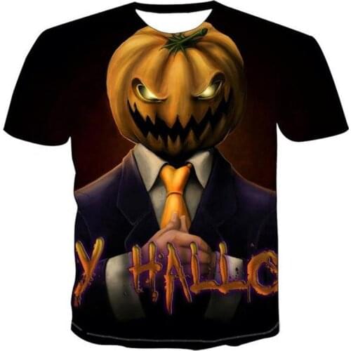 Halloween Pumpkin Graphic T Shirts Tee Men Clothing Camisetas Tops Ropa Hombre Summer Streetwear Camisa Masculina Verano Roupas