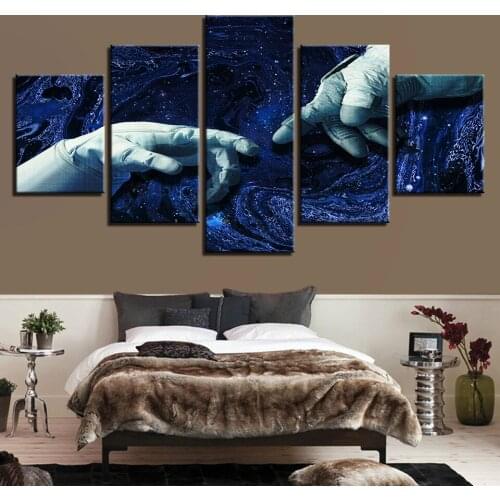 Canvas Printed Wall Art 5 Pieces Astronaut Space Landscape Poster Painting Modern Home Decor Modular Pictures Frame Living Room