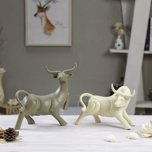 Europe style Ceramic creative wealth cow Bull home decor crafts handicraft nordic Cattle porcelain figurines Sculpture ornament