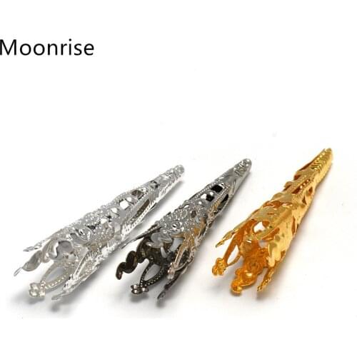 30pcs 6-Petal Iron Filigree Bead Cones Beads Caps 41x8mm DIY Crafting Earring Jewelry Makings