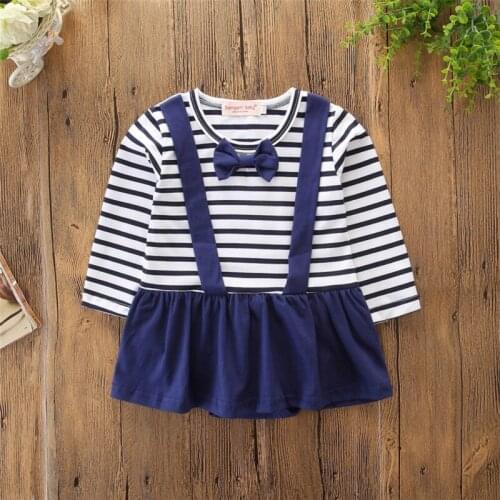Newborn Infant Baby Girl Boy Navy Blue Striped Bodysuit Romper Cute Jumpsuit Twins Clothes Outfits