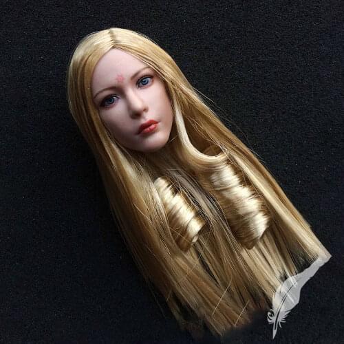 Lucifer F81 1/6 Blonde Beauty Archangel Wings of Dawn Head Sculpture Fit 12inch Female Soldier Action Figure Body In Stock