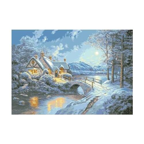 14/16/18/27/28 top Quality beautiful lovely counted cross stitch kit snow house home cottage villa in winter