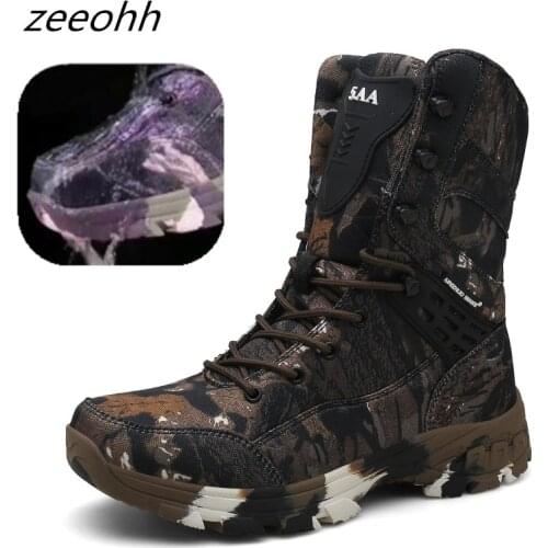 New Outdoor Tactical Sport Mens Shoes rubber sole Hiking Shoes Male Outdoor Winter Hunting Boots Mountain Shoes Men Army Boots