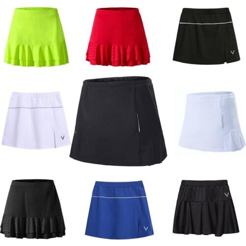 New Womens Tennis Skorts skirt, Girl sport Skirts with Safety Shorts,female Running Tennis Skirts,Quick Dry badminton skirt