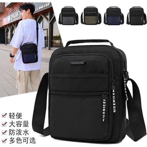 2021 New Mens One-shoulder Messenger Bag Vertical Handbag Korean Casual Large-capacity Travel Bag Trendy Bag Satchel Handbag