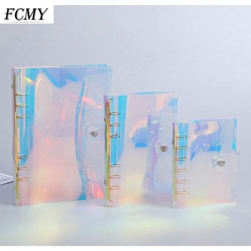 NEW A5 A6 PVC Creative Laser Binder Loose Notebook Diary Loose Leaf Note Book Planner Office Supplies Journal A6 Binder Planner