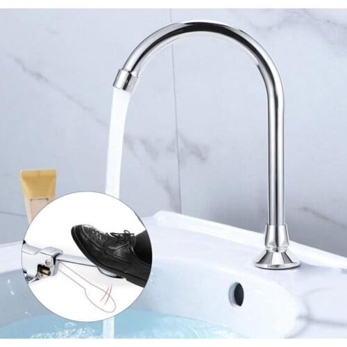 G1/2in Pedal Type Single Cold Copper Water Faucet Foot Operated Water Tap for Home Hospital robinet salle de bain