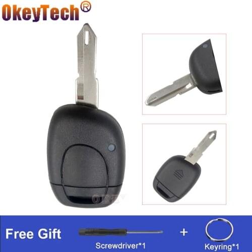 OkeyTech For Renault Twingo Clio Kangoo Master 1 Button Remote Car Key Shell Case Replacement Fob With NE73 Blank Uncut Blade