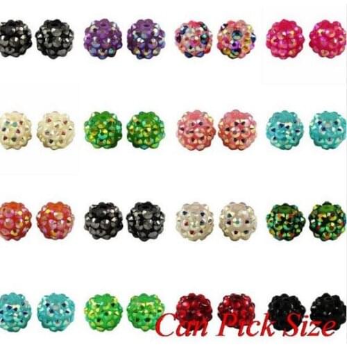 Wholesale 10mm ball disco pave mixed Resin Beads Basketball Wives DIY Finding jewelry bracelet necklace gyh4 earring crystal