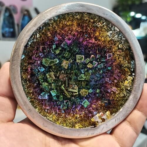 10cm Rare Colorful Bismuth Ore Pyramid Collect Energy Reiki Healing Bismuth Crystals making Bismuth Metal crystal