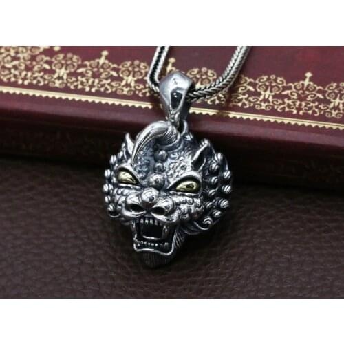 925 Sterling Silver Kirin punk pendant charm decorate necklace bracelet keyring... jewelry A5013