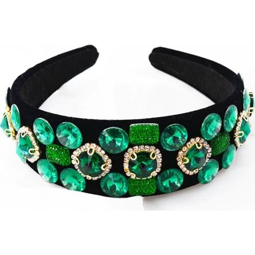 Fashion Green Beads Crowns,Pearl Hairbands Headbands For Women Girls Hair Bands Fabric Headwear Wide Hair Band Accessories