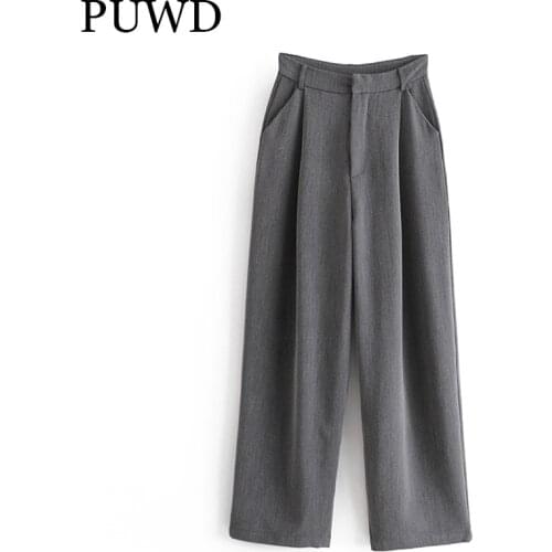 Женские свободные брюки PUWD China At AliExpress