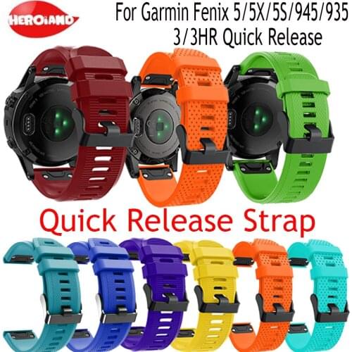 20 26 22MM Watchband for Garmin Fenix 5 5X 5S Plus 3 3 HR Forerunner 935/945 Quick Release Easyfit men Watches Women Bracelet