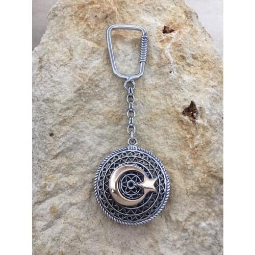 The moon the stars Pattern Filigree Silver Is Keychain Midyat