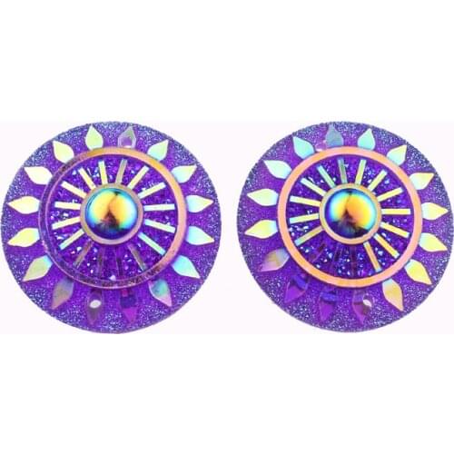 Taidian Acrylic Round Sew On Resin Beads For Maya First Nation Art Handmade Jewelry 25mm 10pcs/20pcs/bag