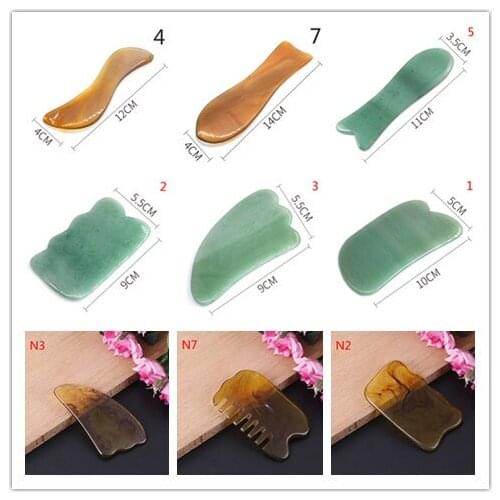 Natural Jade Guasha Board Scraching Facial Eyes Scraping Gua Sha SPA Massage Tool Health Care Beauty Acupoints Plate Massager