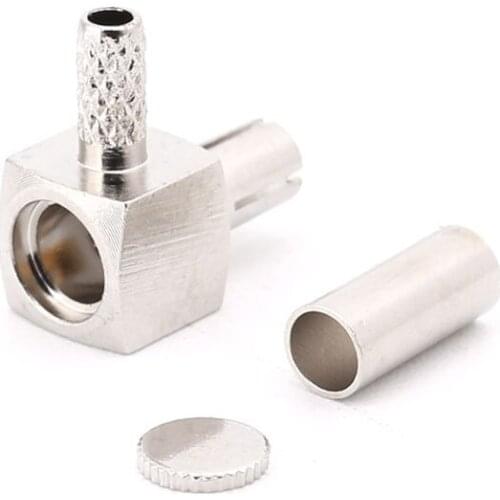 TS9 Male Plug RF Connector Right Angle 90 Degree Crimp Coaxial Adapter for RG174 RG316 LMR100 Cable