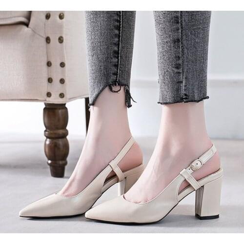 Women Wedding Shoes Bridal Sandals Woman Pumps High Heels Dress Shoes Pointed Toe Slingbacks Summer Spring zapatos mujer 7765L