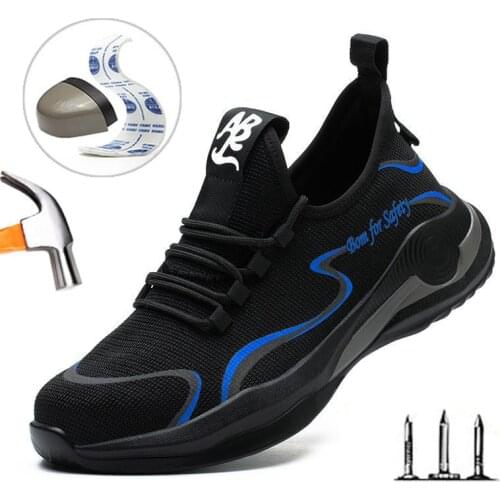 Puncture-Proof Safety Shoe Men Lightweight Breathable Shoes Indestructible Work Sneakers Anti-smashing Steel Toe Boots Plus Size