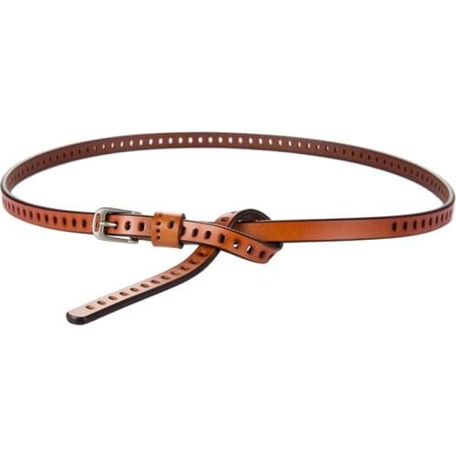Girls Vintage Belt with holes womens belt PU Leather Strap Slim Waistband feminine belt Apparel Accessories Waist Belt Ladies
