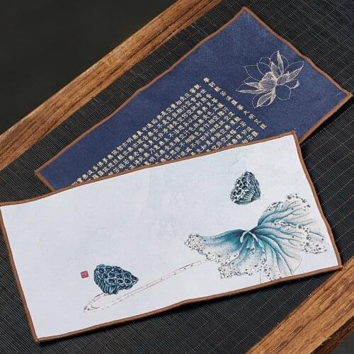 Suede Tea Towel Cloth Thickened Absorbent High-End Yixing Clay Teapots Zen Table Mat Tea Mat Kung Fu Tea Utensils Tea Napkin