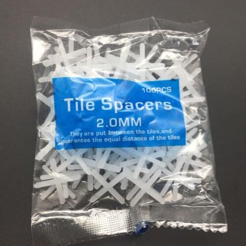 100pcs Tile Spacer Cross Plastic 2.0mm Tiling Ceramic Tilers Plumbers White Tile Grout