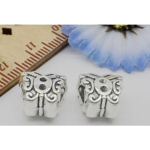 100Pcs Tibetan Silver Big hole Butterfly Spacer Beads Fit Jewelry 12x11mm