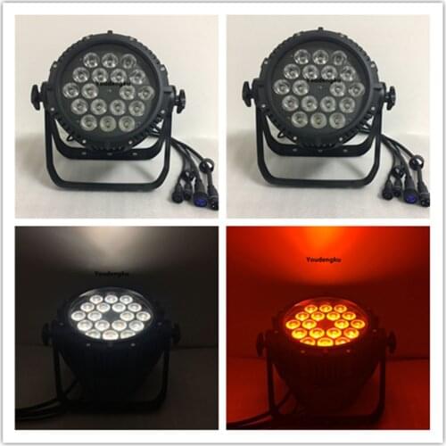 2pcs 18x15w RGBWA 5in1 led par 64 can light IP67 Waterproof LED PAR LIGHT