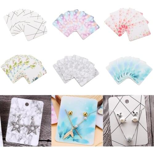 20/50Pcs 5x7cm Earring Necklace Display Cards Feather Hang Tag Ear Studs Card for DIY Earrings Jewelry Display Paper Card