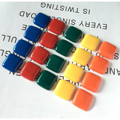 5pcs 20mm Solid Square Diy Beads For Jewelry Findings Stud Earring Eardrops Charms Glass Cabochon Patch Accessories F299