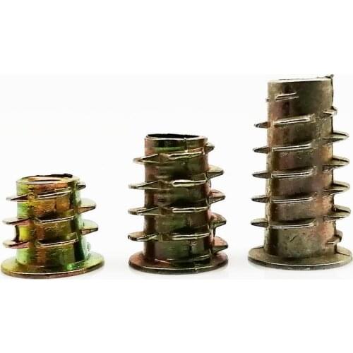 Free shipping 10pcs M4 M5 M6 M8 M10 Zinc Alloy Iron Inside Carbon Steel Hex Socket Drive Insert Nuts Threaded For Wood Furnitur