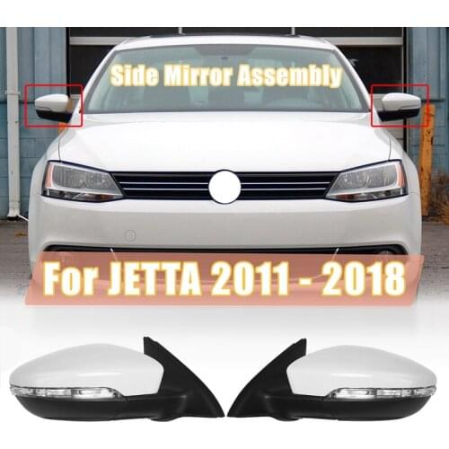 Side Rear View Mirror Assembly Power Glass Heated Turn Signal Foldable 8 Wires for JETTA 2011-2018