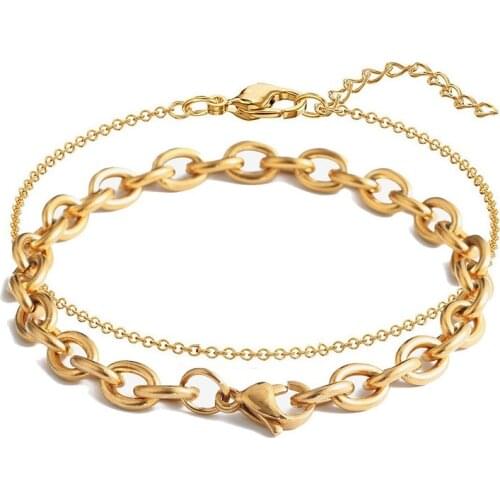 Simple Stainless Steel Chain Bracelet For Women Girls OT Clasp Paperclip Chains Jewelry Valentine Day Gits