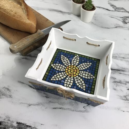 Fancyagnes Handmade Wood Painting Embossed Napkin Holder/Bread Basket
