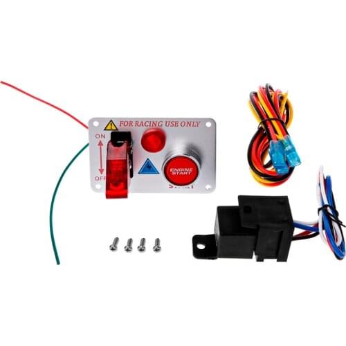 OOTDTY Hot Sale Racing Car 12V Ignition Switch Panel Engine Start Push Button Red LED Toggle-m18