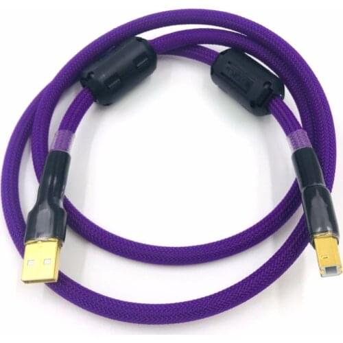 Hifi 7N OCC Single Crystal Copperr USB Cable DAC A-B Digital USB 2.0 Type A to B Male Audio Cable