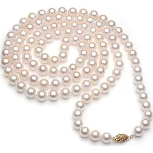 Classic 9-10mm south sea round white pearl necklace 24inch