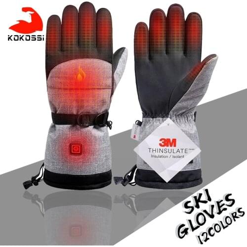 KoKossi Electric Heating Snowmobile Snowboard Ski Gloves Snow Mittens Windproof Waterproof Men Women Snowboarding Skiing Gloves