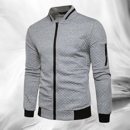 Autumn Mens Jacket Coat Patchwork Long Sleeve Top Casual Sports Coat Sweatshirt Top Men Clothing Streetwear Male Zipper Coat