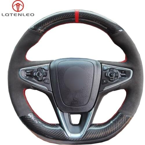 LQTENLEO Black Carbon Fiber Suede Car Steering Wheel Cover For Opel Insignia GrandSport 2013-2018 Buick Regal GS 2014-2016