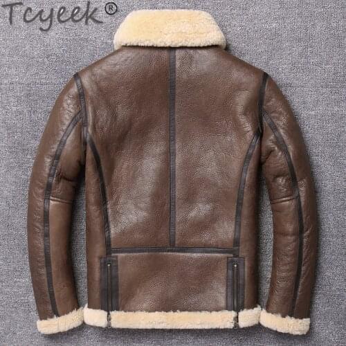 Natural 200% Shearling Jacket Men Clothing Streetwear Real Fur Coat Man Moto Biker Genuine Leather Jackets X-L22772